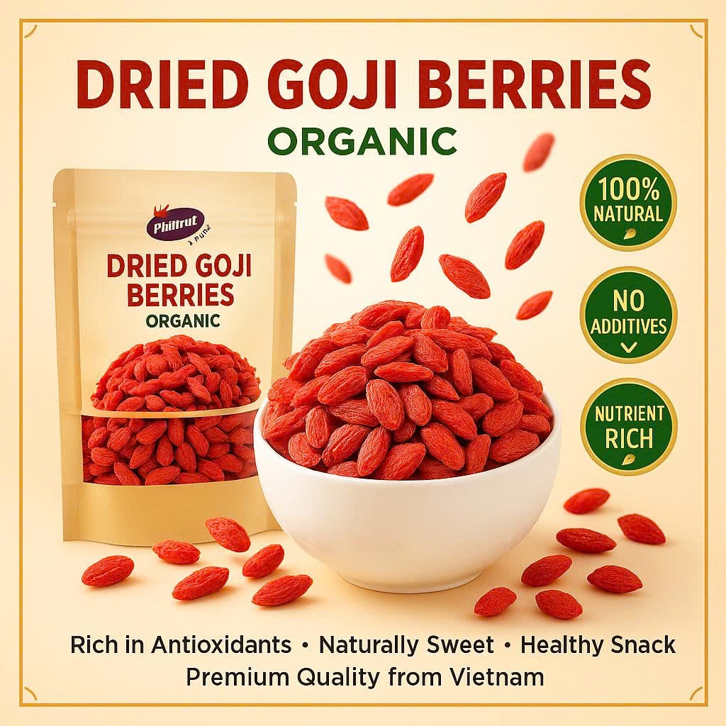 Premium Dried Goji Berries - High in Nutrients and Vitamins, Perfect ...