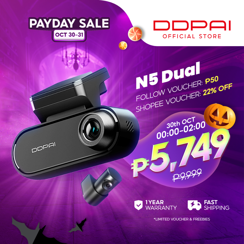 DDPAI N5 Dual DashCam 4K Ultra HD GPS Mapping D² Dual-Channel Storage Super  Capacitor