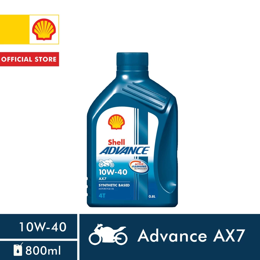 Shell Advance AX7 10W-40 (0.8Liter) - Semi Synthetic Oil with Engine ...