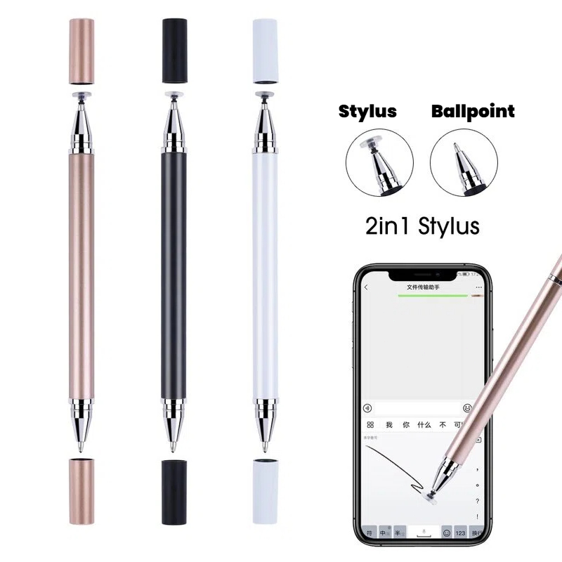 2 in 1 Stylus Pen Drawing Universal For iOS Android Tablet for iPad ...