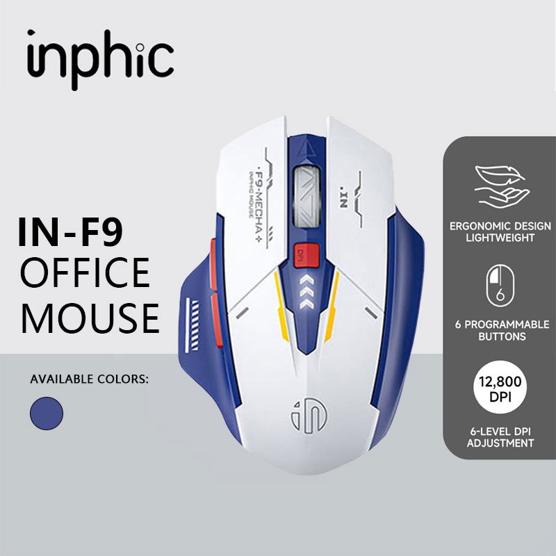 inphic F9 2.4G Wireless Gaming Mouse 800-2400dpi Gundam Design ...