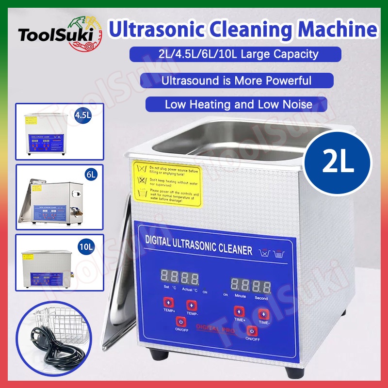 2L Digital Ultrasonic Cleaner Adjustable Heating Timing Cleaning Lab ...