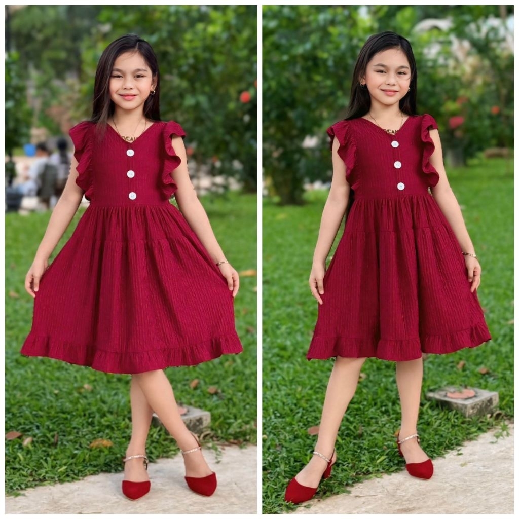Button casual dress for kids fit 6-9 y/o buttons not working display ...
