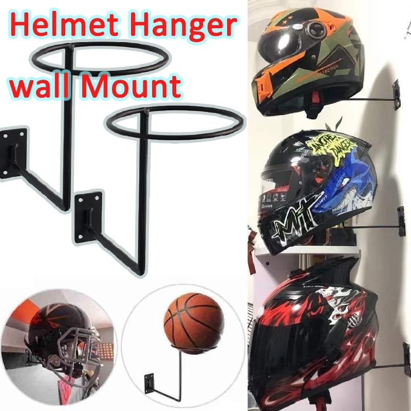 Wall-Mounted Helmet Hanger Display Rack Storage Stand for Helmets ...