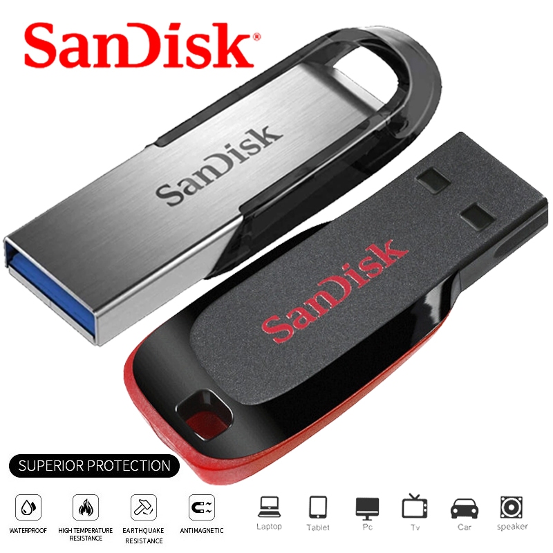 Sandisk USB Flash Drive Memory 100% Original Metal U DISK 64GB 128GB ...