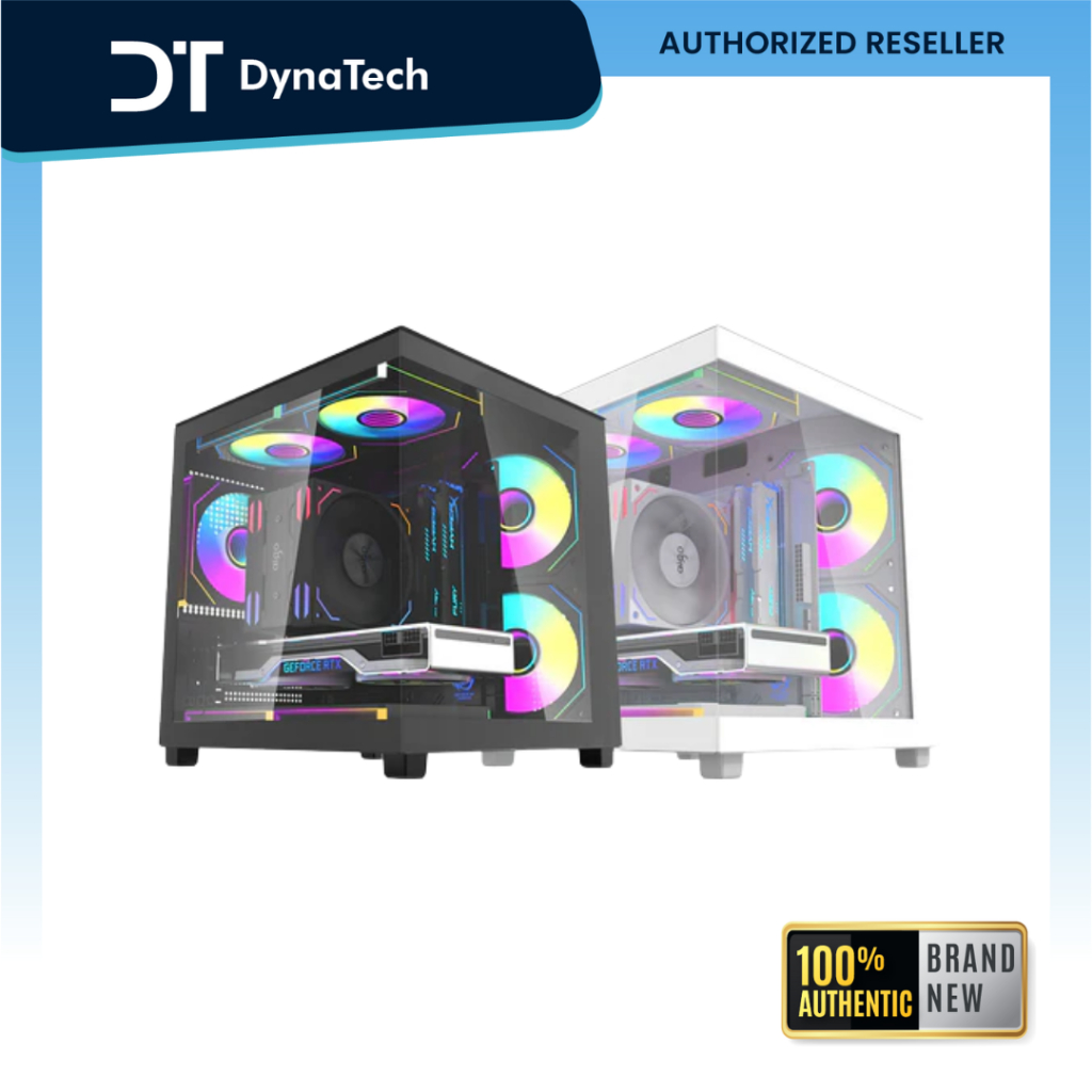 Aigo Apollo A275 Panoramic Glass mATX PC Case + 3 White Led Fans ...