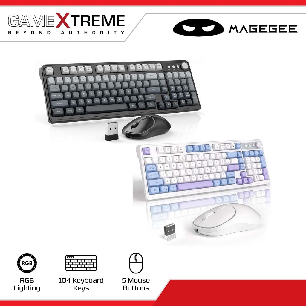 Magegee V560 98-key 96% layout Wireless Membrane Keyboard & Mouse Combo ...