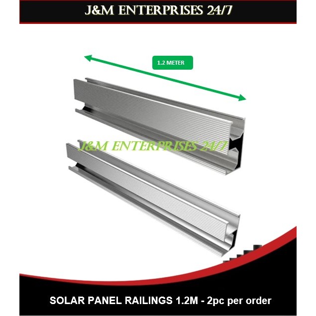 Solar PV Railing for Solar Panels Aluminum Mounting 1.2 Meter 2pcs ...