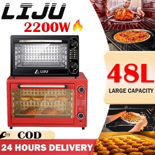 LIJU 48L Electric Countertop Oven Compact Design Even Heating for ...