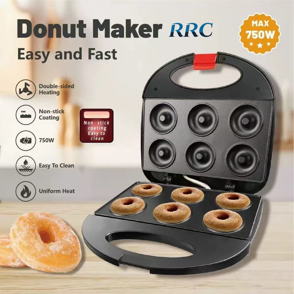 RRC 6 HOLE Mini donut Maker Machine Cake Doughnut Breakfast WaffleMaker ...