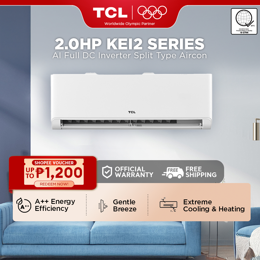 TCL Split Type AC TAC-19CSD/KEI2 - 2.0HP AI Full DC Inverter, Gentle ...