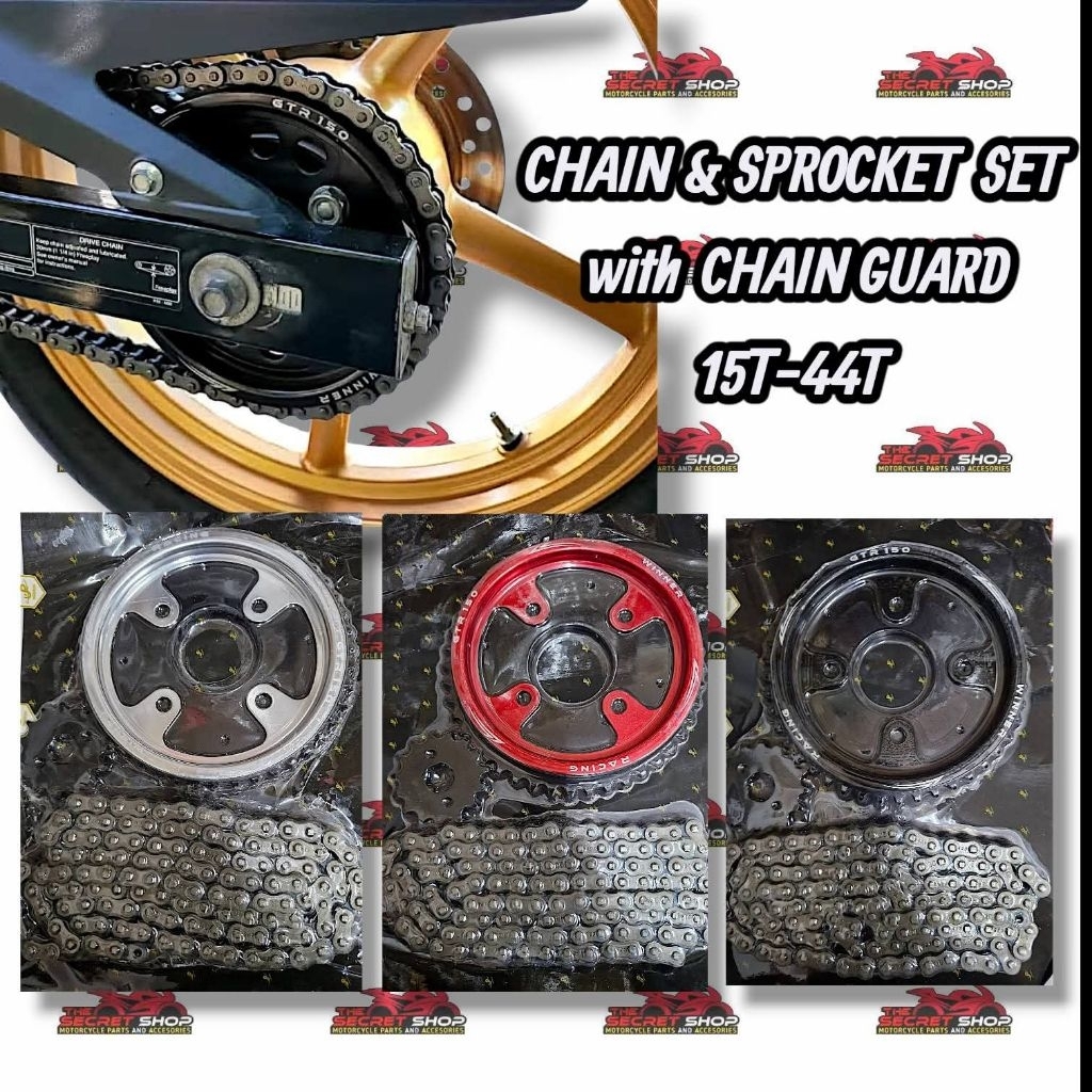 CHAINSET for GTR150 / RS150 / Winner X WITH GUARD / CBR150R 15/44-428 ...