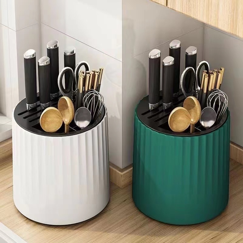 LS Kitchen Rotating Knives Holder 360 Degree Rotating Chopsticks Cage ...
