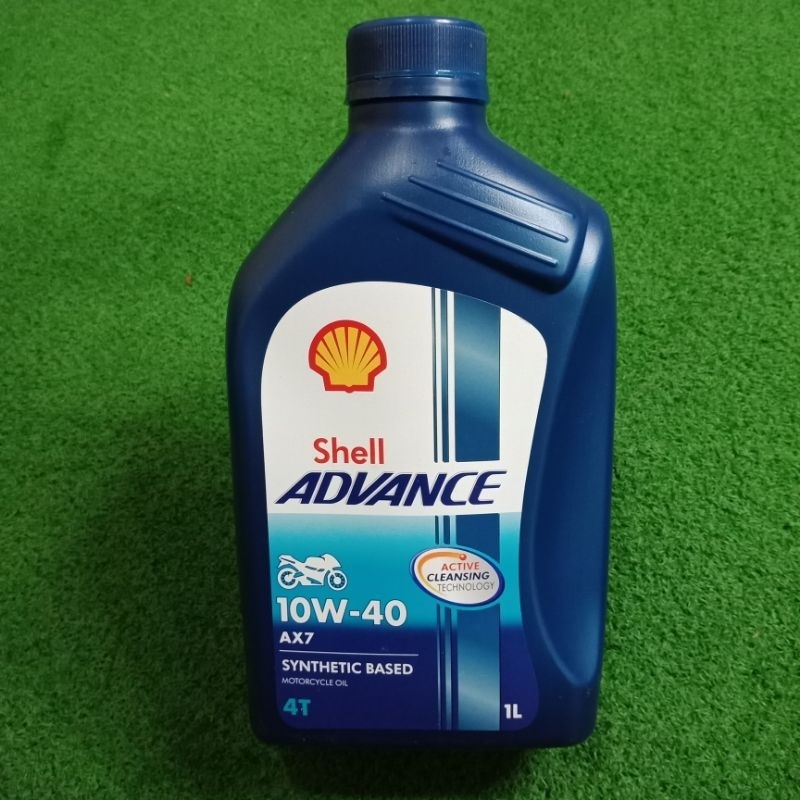 Shell Advance 10W-40 AX7 4T Synthetic Based Motorcycle Oil 1L Bottle ...