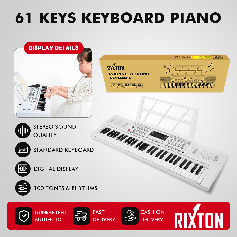 RIXTON 61 Keys Digital Electric Piano Keyboard Portable Electronic ...