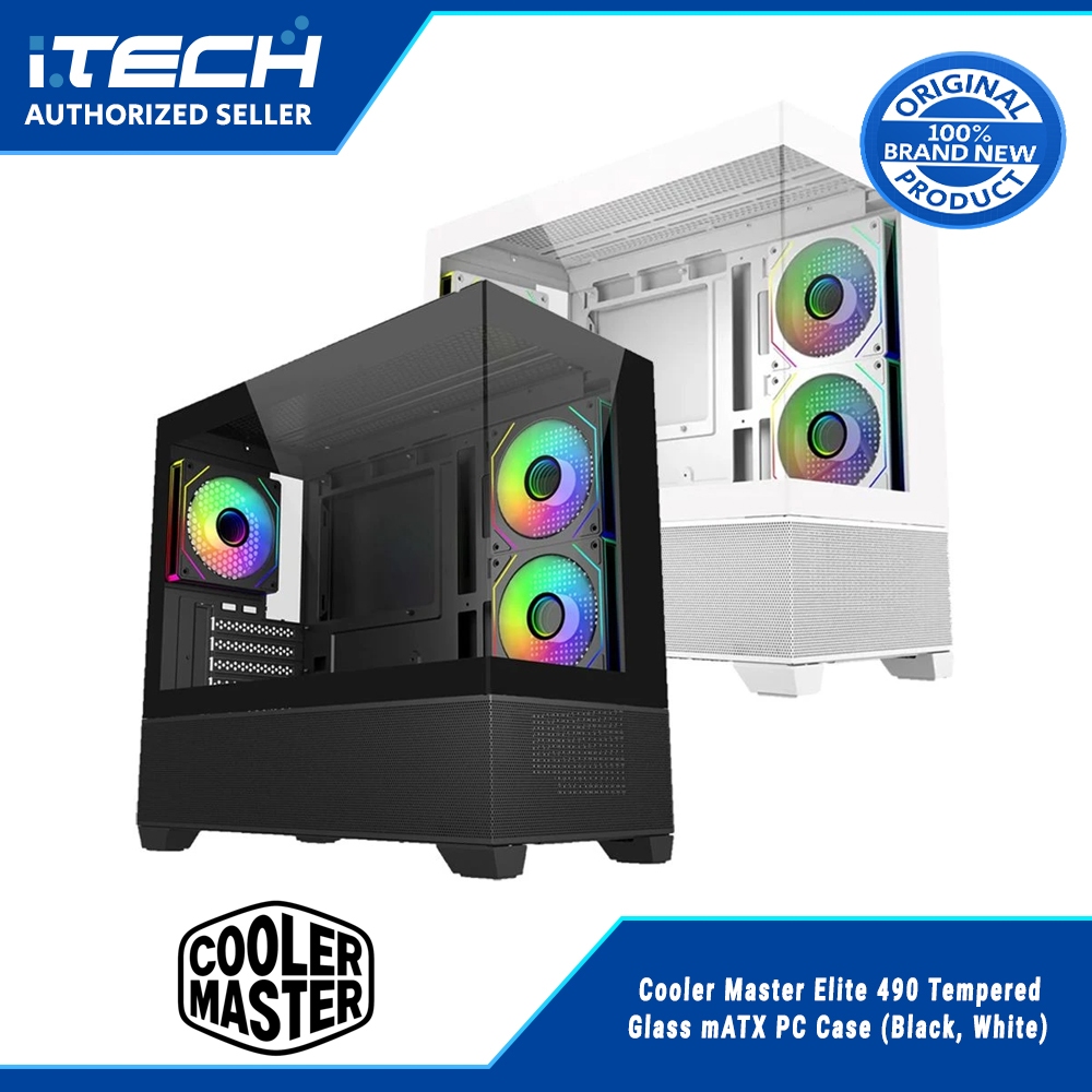 Cooler Master Elite 490 Tempered Glass mATX PC Case | Shopee Philippines