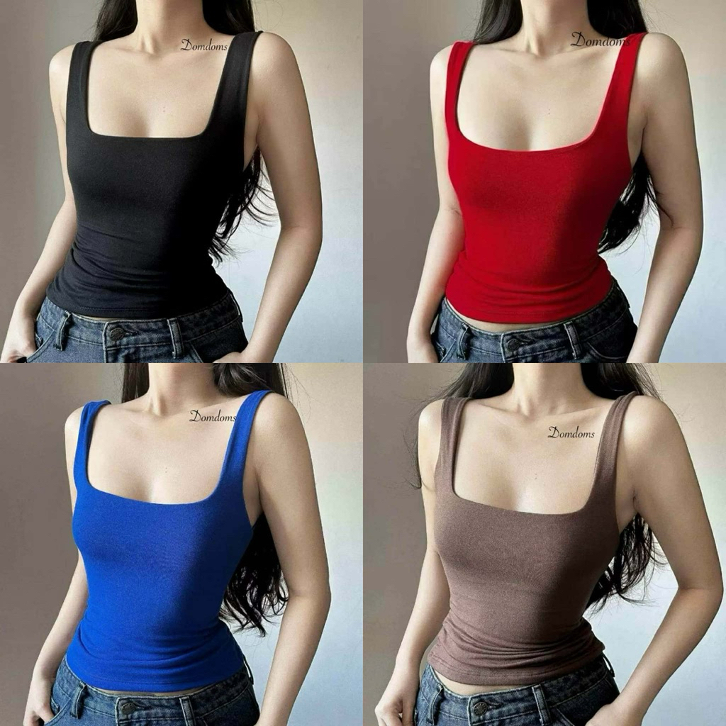 Anna Basic Sando Top Double Lining Front and Back Body Hugging Tank Top ...