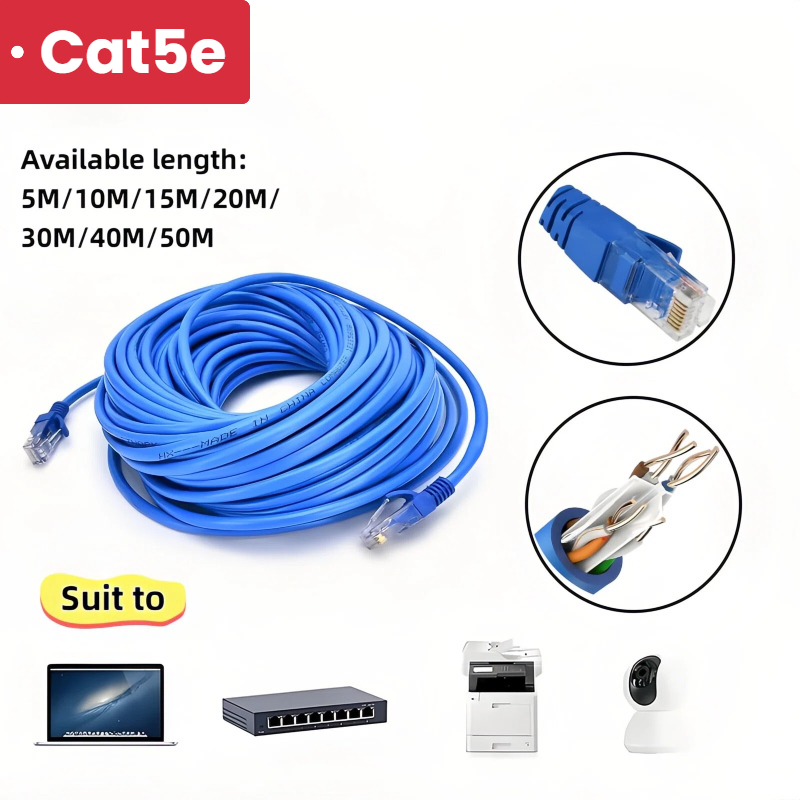 5/10/15/20/30/40/50M Cat5e RJ45 Ethernet Cable Lan Internet Network ...