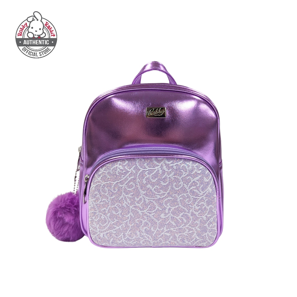 Robby Rabbit Shining Lace 9-Inch Backpack (Peach, Purple, Pink ...