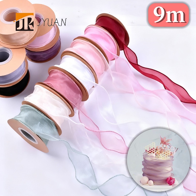 4cm/9m Plain Fishtail Ribbon Yarn With Wavy Edge Wrap Flower Fishtail ...