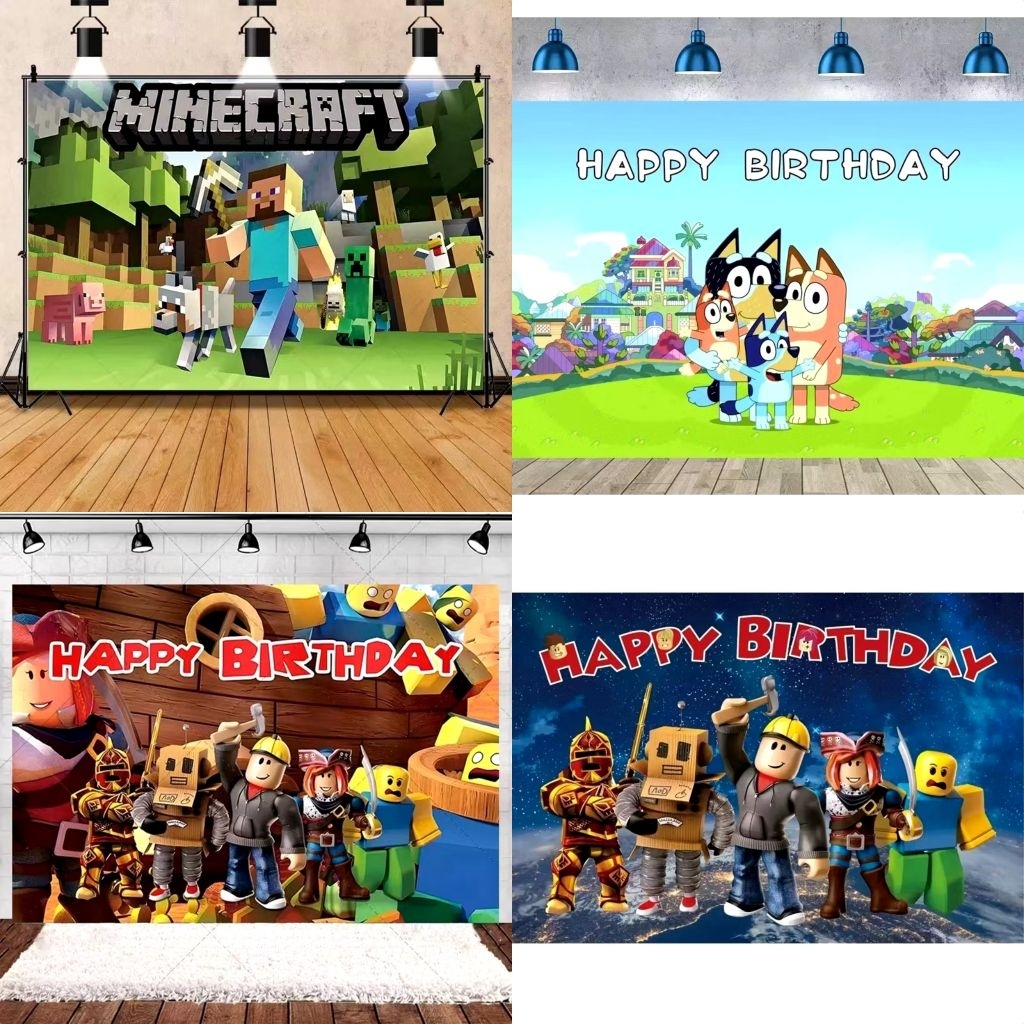 150x90 Character Backdrop Banner Background Party Decorations Bluey ...