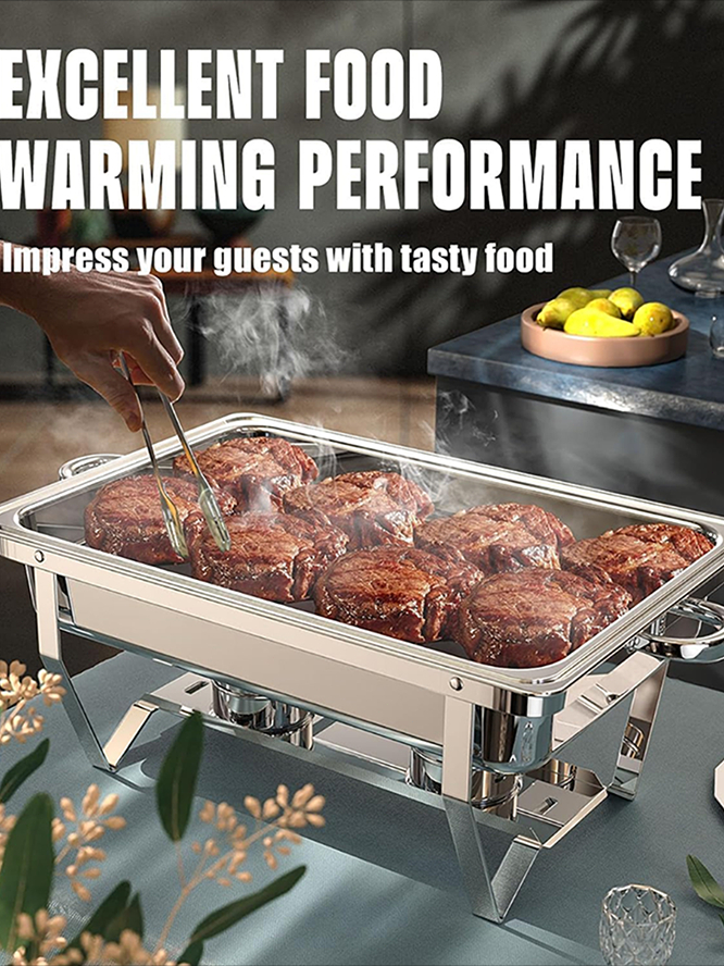 BLUE CAT Stainless Steel Chafing Dish Buffet Chafes Set with Fold-able ...