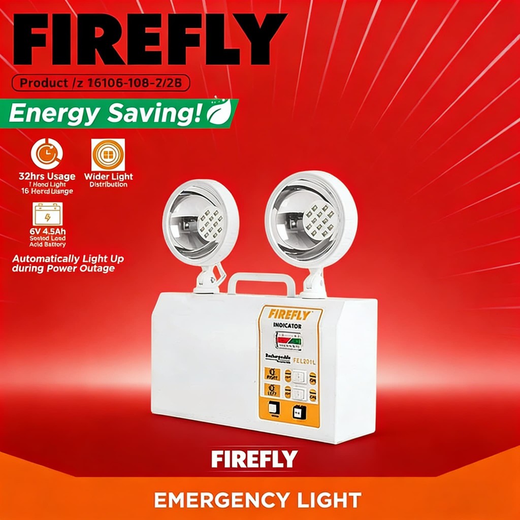 Firefly Rechargeable Twinhead Emergency Lamp - FEL201L | Shopee Philippines