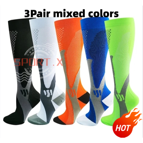 3Pair Unisex High-Quality Compression Socks for Air Travel, Pregnancy ...
