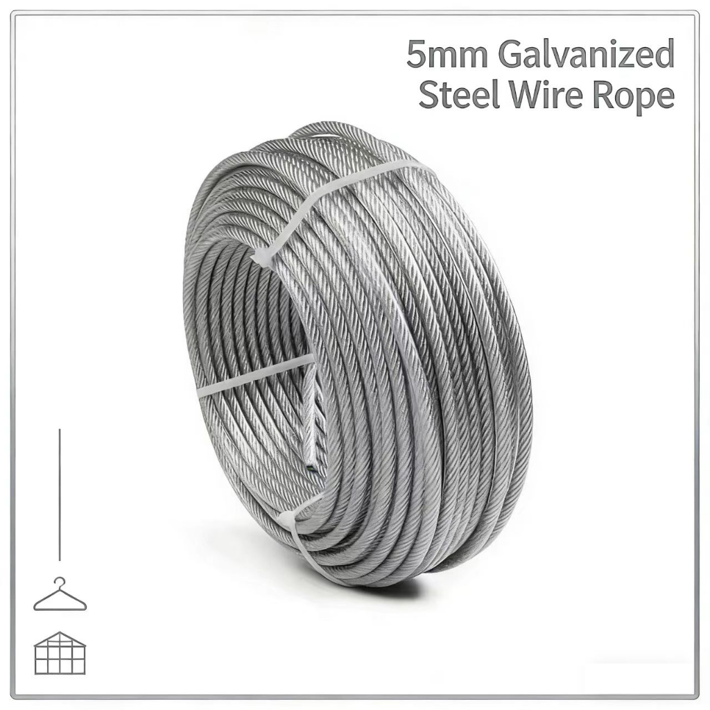 5mm Galvanized Plastic Coated Steel Wire Rope Outdoor Transparent ...