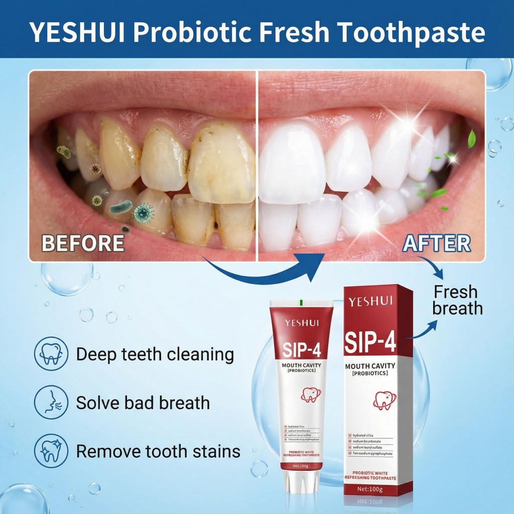 YESHUI Probiotics Toothpaste Whitening Teeth SIP-4 Removes Tooth Stains ...