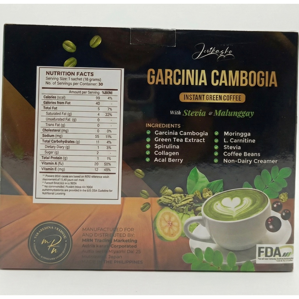 Garcinia Cambogia Body Shape 100% organic sugar-free Green Coffee