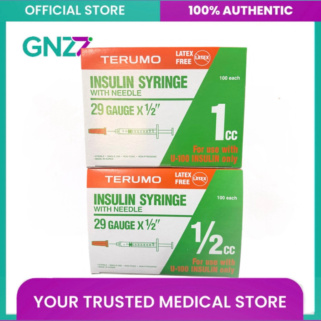 Terumo Insulin Syringe for injection 1/2cc and 1cc G29 | Shopee Philippines