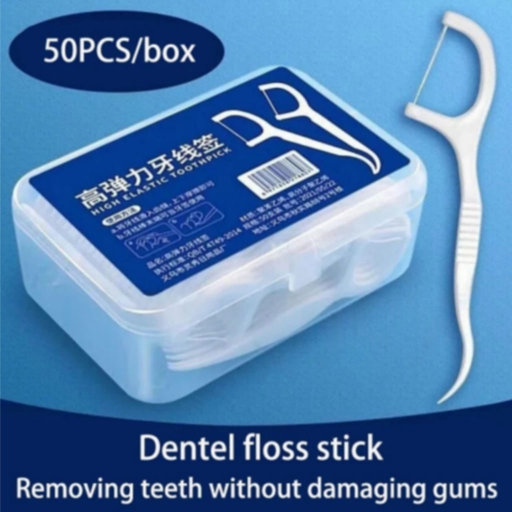 50Pcs/Box Teeth Toothpicks Stick Dental Flosser Picks Tooth Clean Oral ...