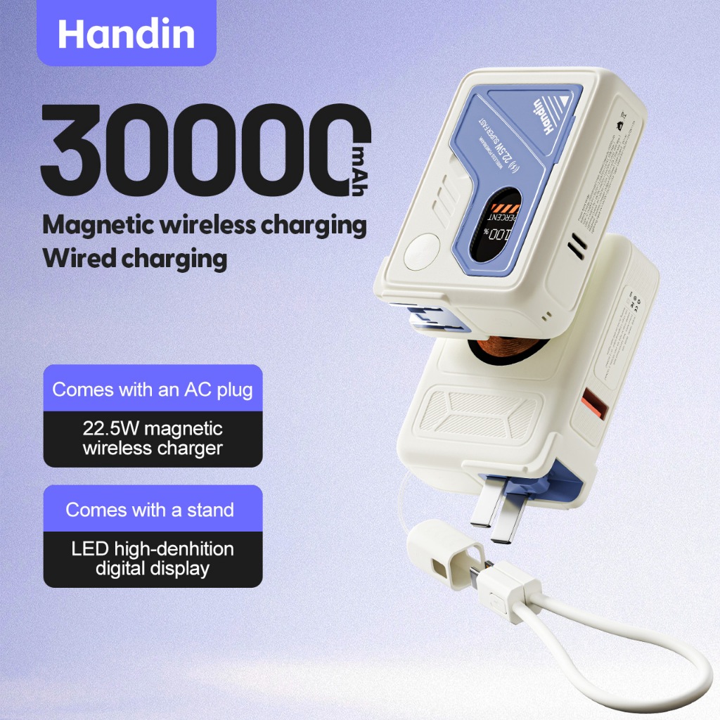 Handin Magnietic PowerBank 20000/30000mAh Fast Charging Wireless Type C ...