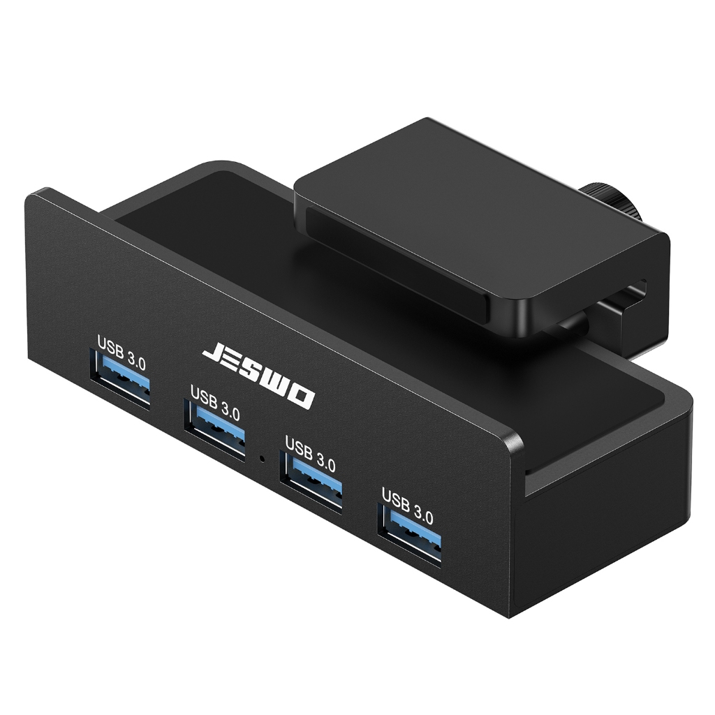 JESWO Aluminum 4-Port USB 3.0 Clamp Hub with 1.5m Cable USB Hub for ...