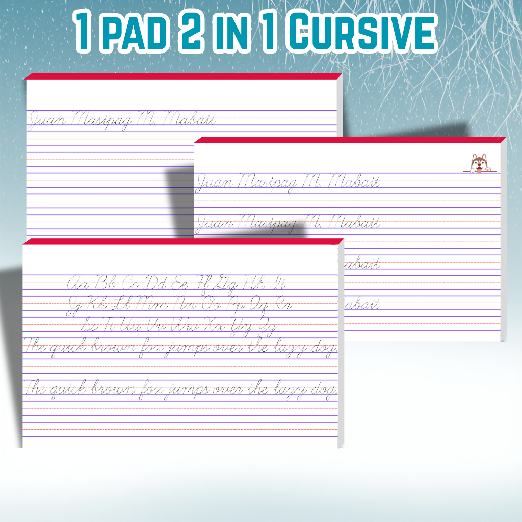 Tracing Pad 2 in 1 Cursive Name and Alphabet for Advance Writing School ...
