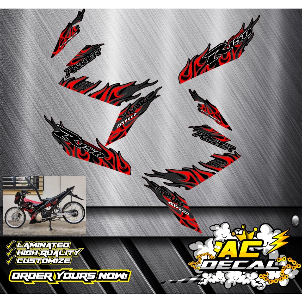 Suzuki Raider 150 Carb Decal/Sticker Flame Design | Shopee Philippines