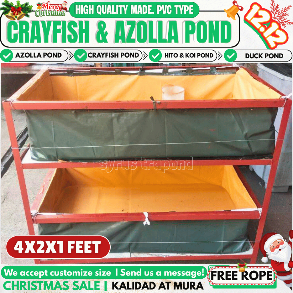 6x2x1 feet azolla trapond bed pond Fish tank (Temporary) trapal Lona ...