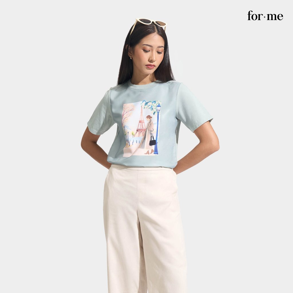 ForMe Paris Illustration Hybrid Tee T-Shirt For Women | Shopee Philippines