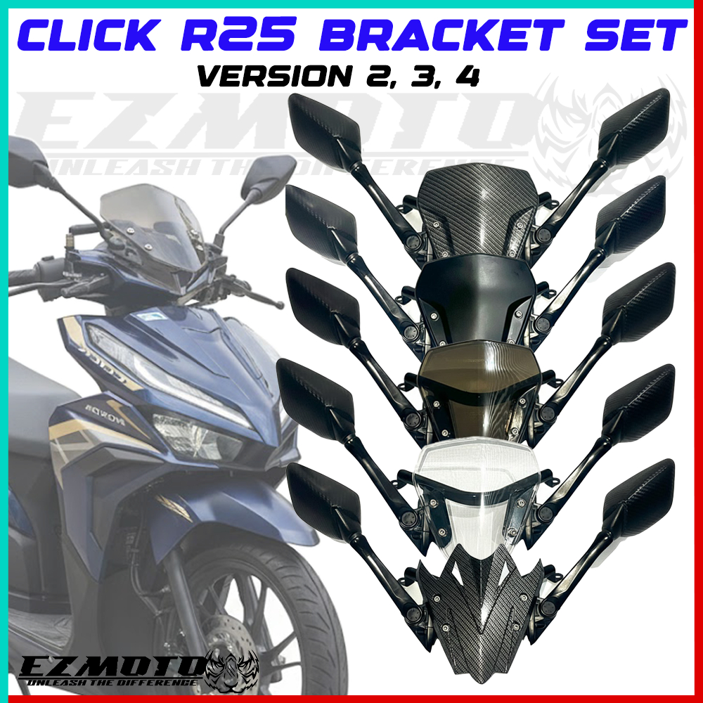 HONDA CLICK R25 BRACKET SET VISOR SIDEMIRROR V2 / V3 / V4 / 2026 model ...