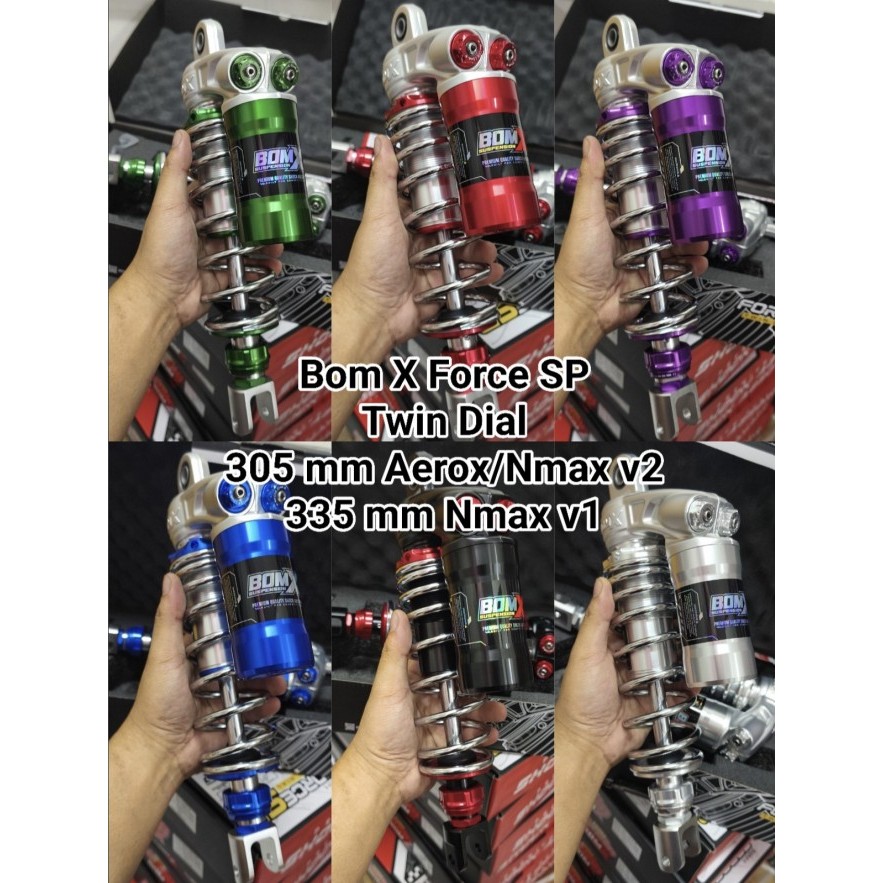 BOM X FORCE SP TWIN DIAL 305mm/335mm DUAL SHOCK for AEROX/NMAX V2 BOMX ...