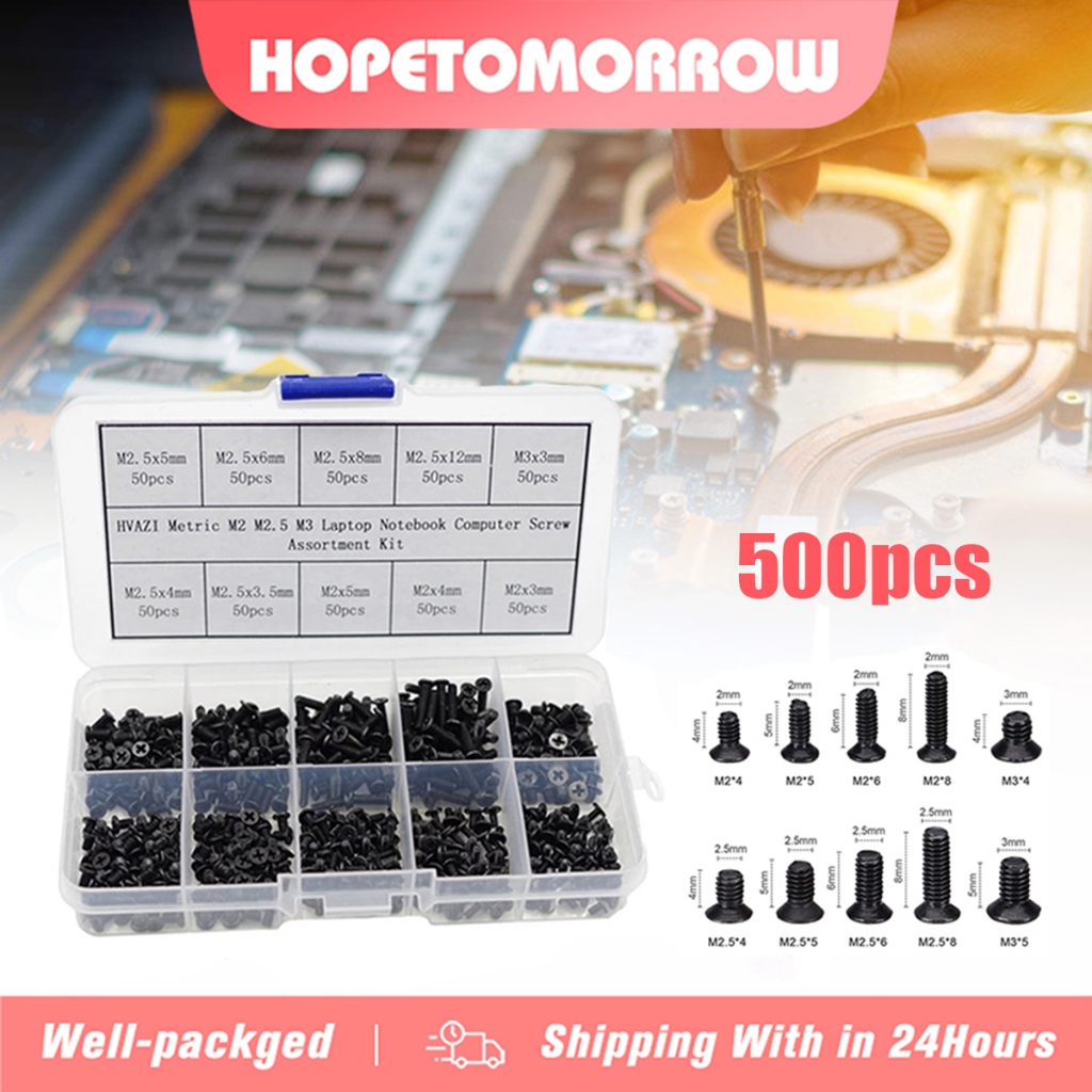 500pcs M2 M2.5 M3 Laptop Notebook Computer Replacement Screws Kit PC ...