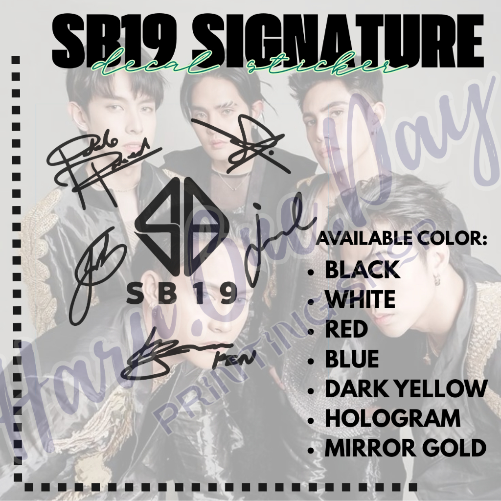 SB19 Signature set or per piece Decal Sticker Waterproof | Shopee ...