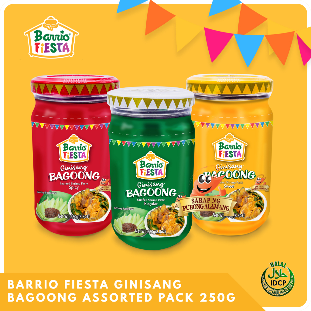 Barrio Fiesta Bagoong 250g X 3 Assorted Pack Regular + Spicy +