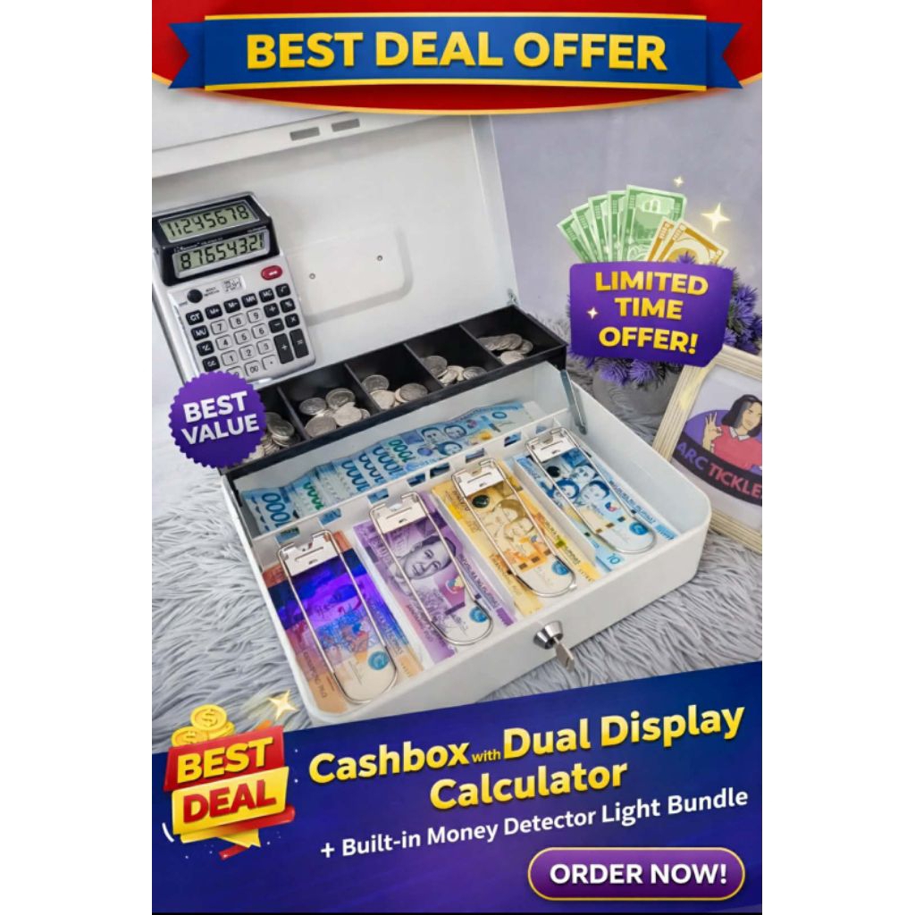 Cashbox Metal with FREE or without free Dual Display Calculator with ...