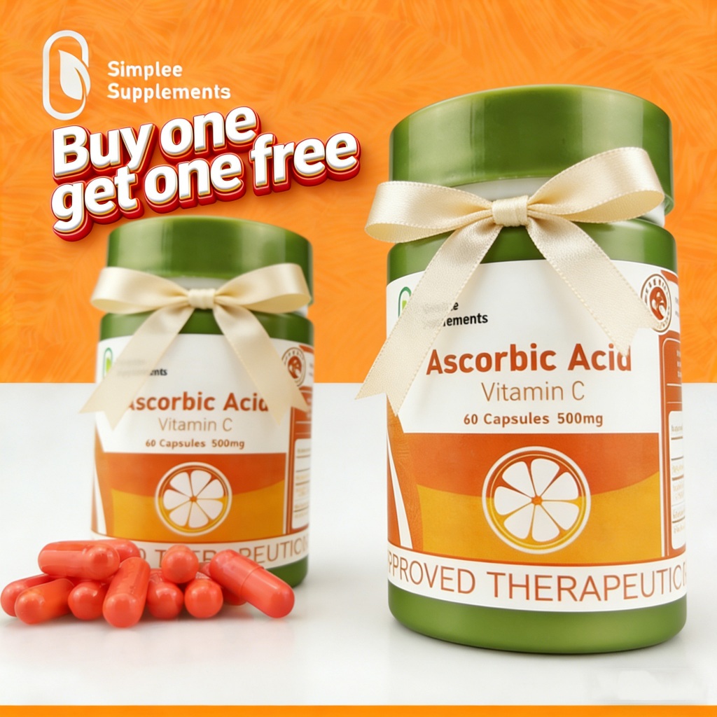 COD [BUY 1 GET 1]Ascorbic Acid – 500mg | 60 Capsules – Supports Immune ...