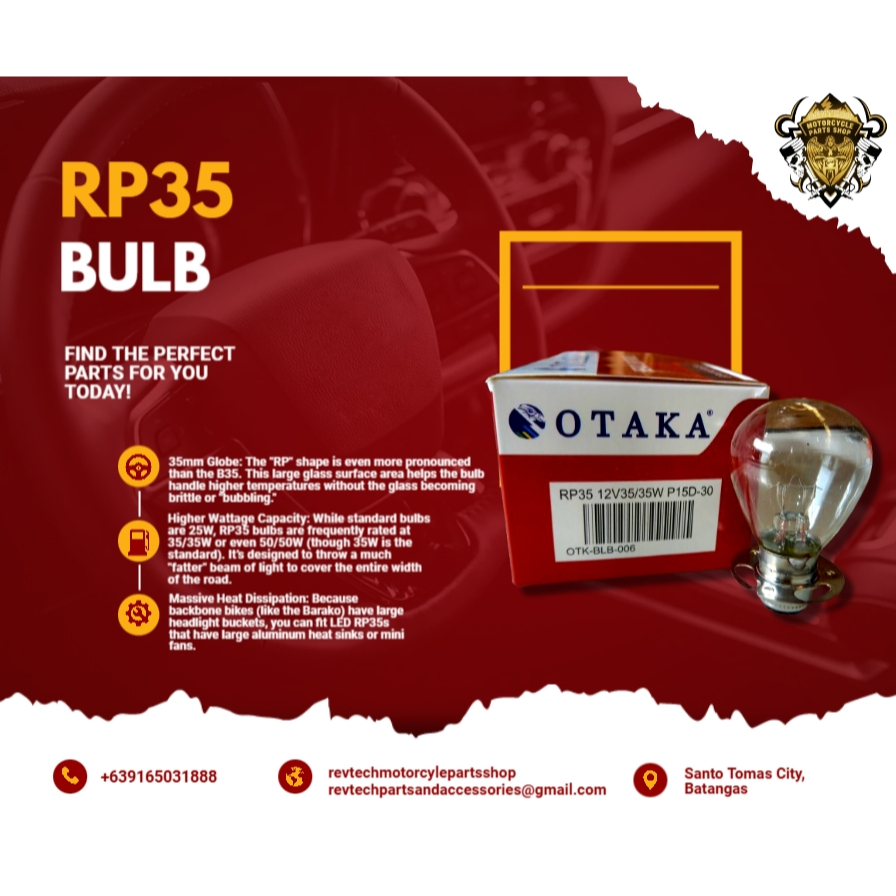 JAPAN QUALITY RP35 BULB (1BOX/10PCS) HEADLIGHT BULB FOR BARAKO/HD3 ...