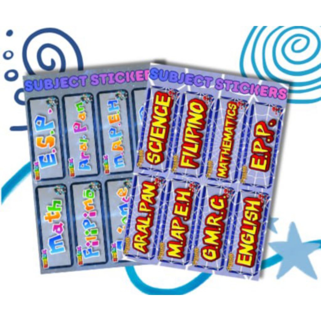 PERSONALIZED SCHOOL SUBJECT STICKERS | WATERPROOF & MATIBAY | Shopee ...