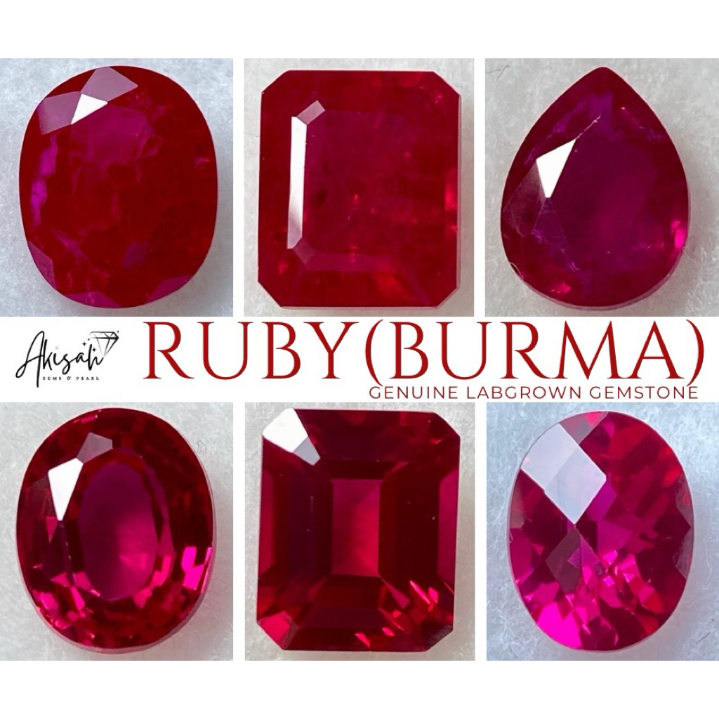 RUBY (BURMA) GENUINE LABGROWN GEMSTONE. GRADE AAA. LOOSE STONE ONLY ...