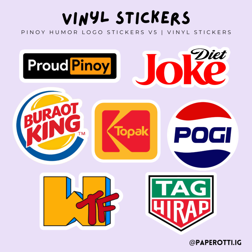 Funny Pinoy Logo Stickers Vol.5 | Filipino Humor | Waterproof Vinyl ...